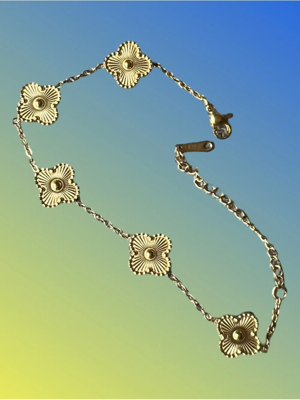 Clover Fashion Gold Toned Bracelet